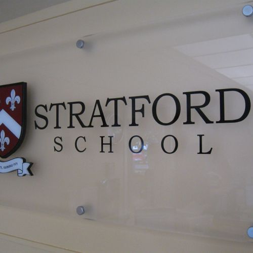 Stratford School Lobby Signs
