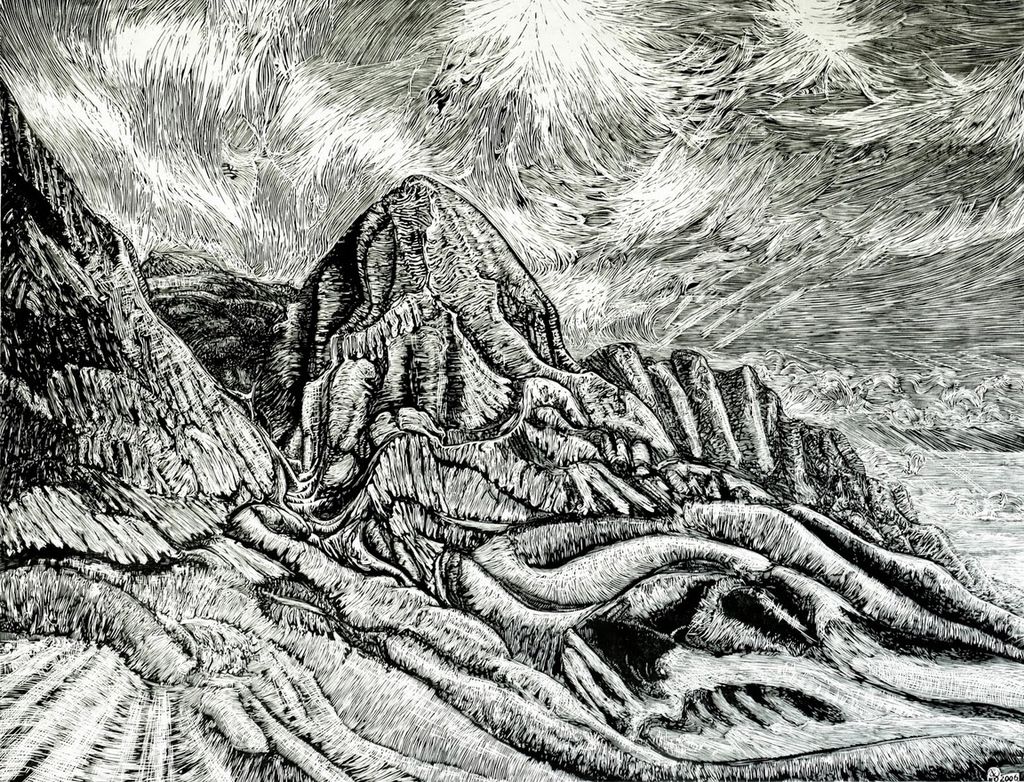 Into the Earth
4' x 3' woodcut