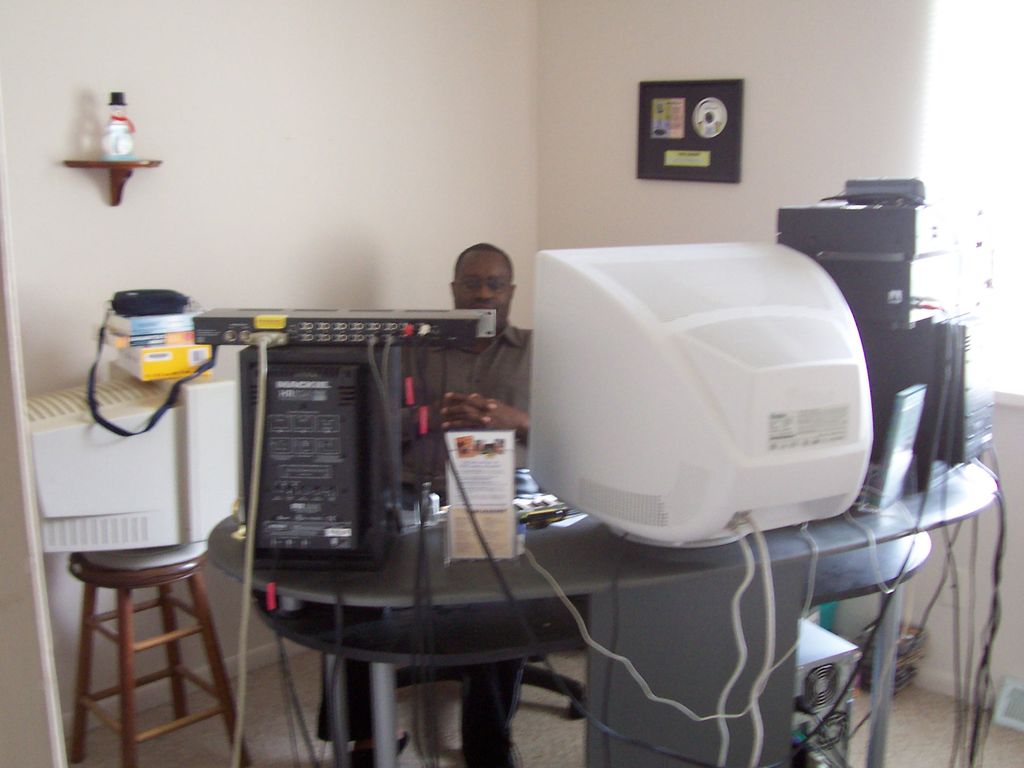 Home recording studio editing room