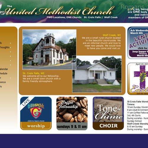 Church Web site with custom graphics - http://umcs