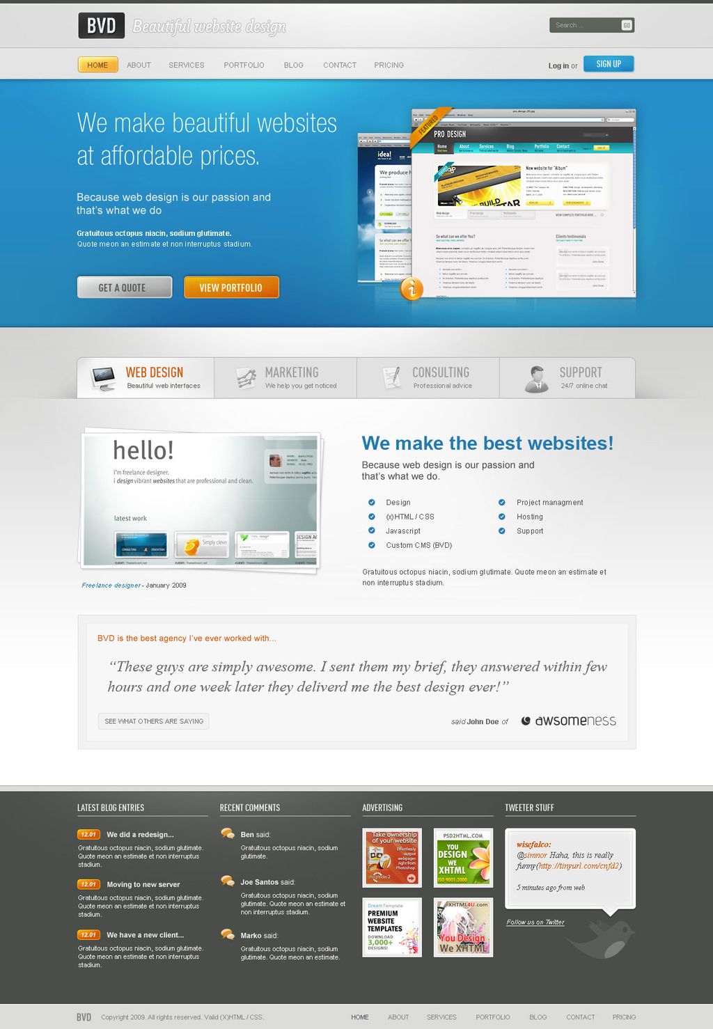Creative Web Template Design, Website Redesign
