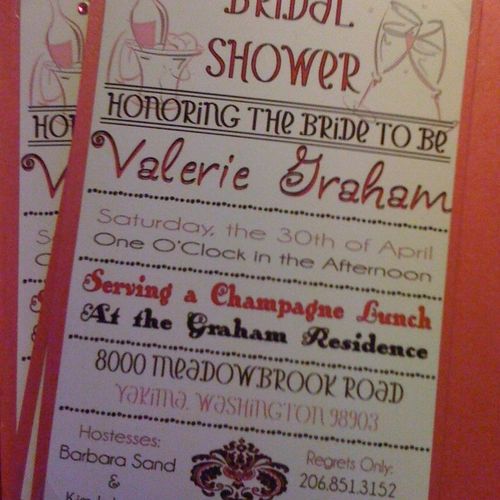 Custom Design Bridal Shower invitaiton