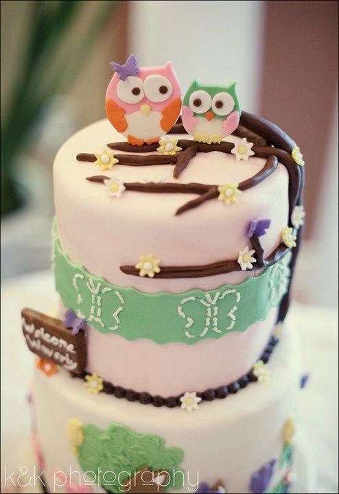 Woodsy baby shower cake