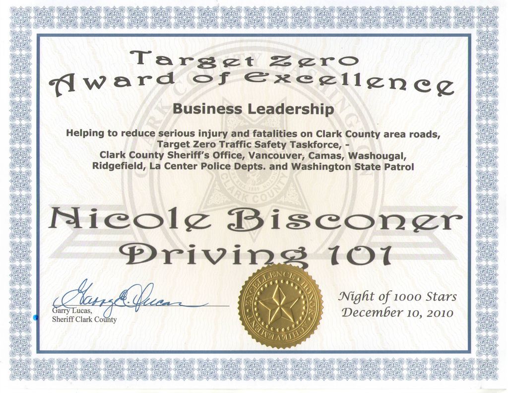 Target Zero Award