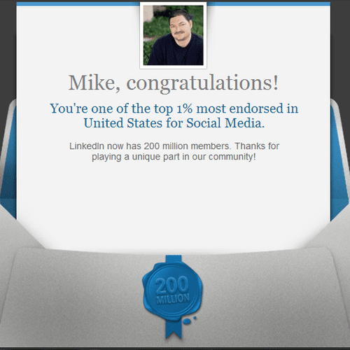 I've been recognized on LinkedIn as one of the Top