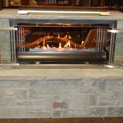 Natural stone gas fireplace in Apple Valley Minnes