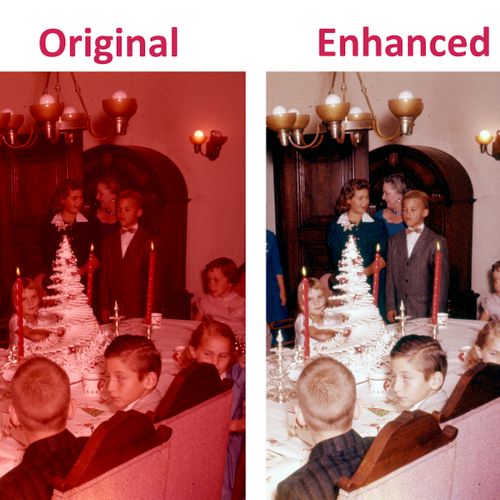 remove the red shift that happens to most old phot