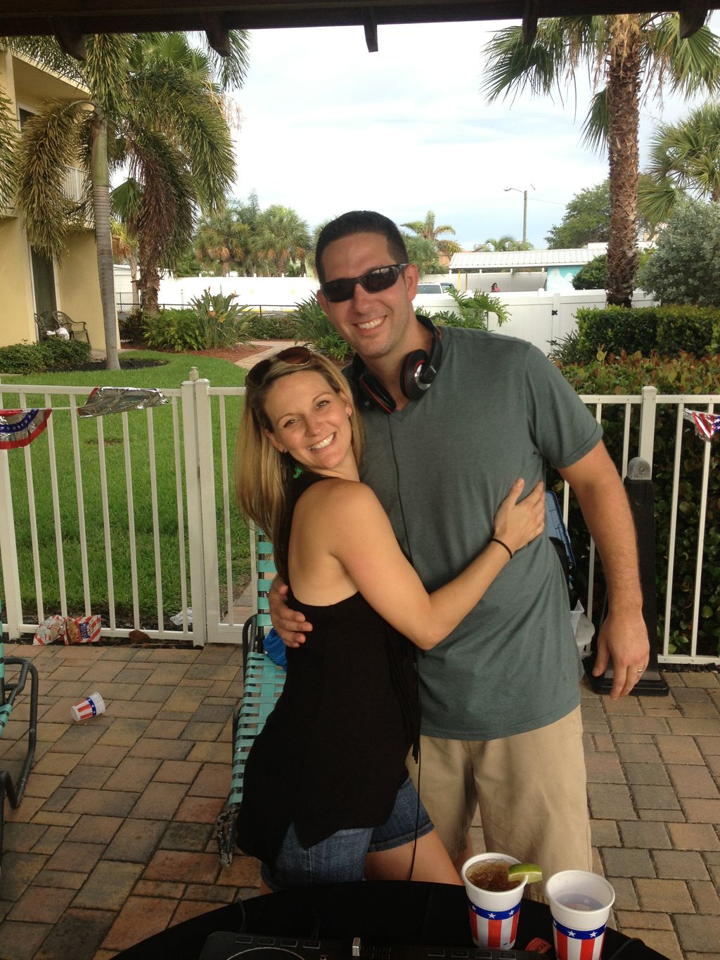 Husband and wife team having a little fun at a cha