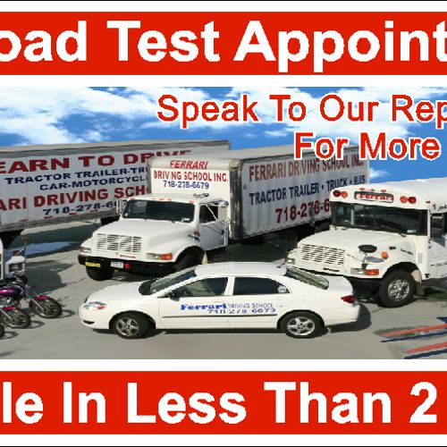 Fast Road Test appointments...