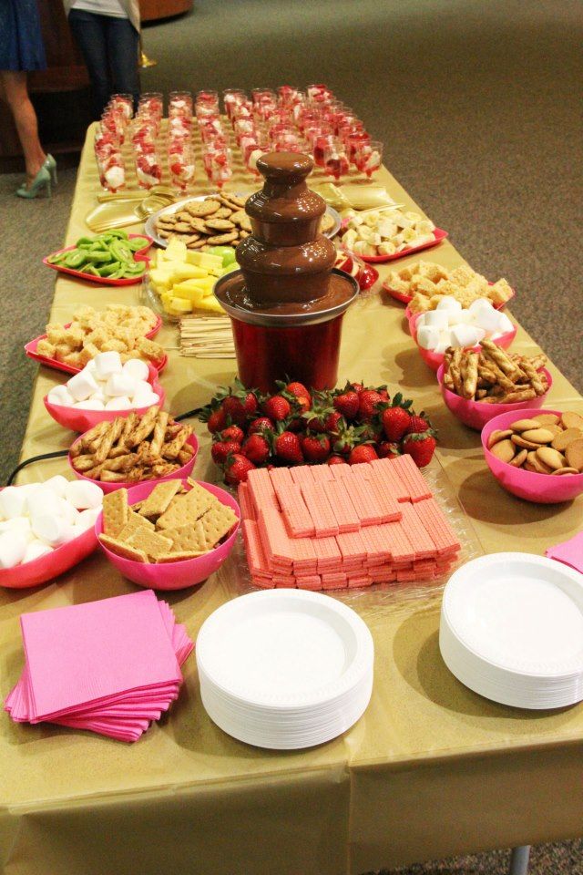 Pink, Gliltter, and Gold Bridal shower dessert buf