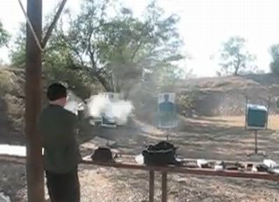 Shooting the .44 at Bexar Community Range.