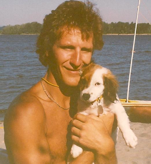 Me with Aramis the day I adopted him. He's the dog