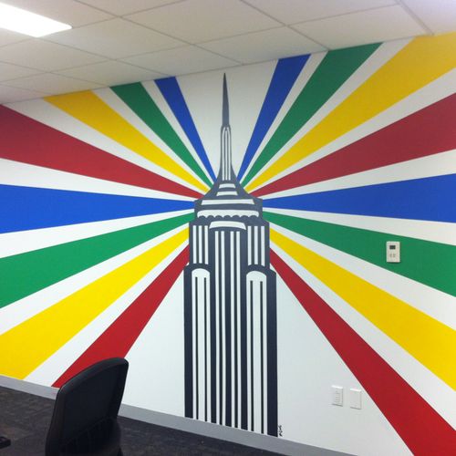 Empire State Building conference room mural at Goo