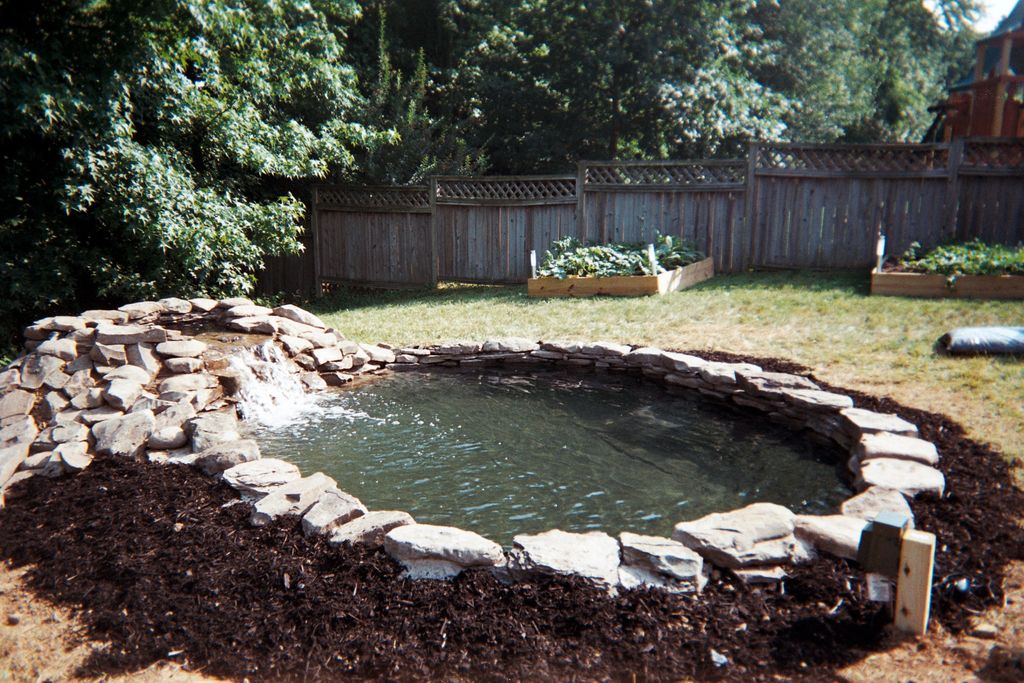 A recently completed pond (15' x 17') 4 feet deep.