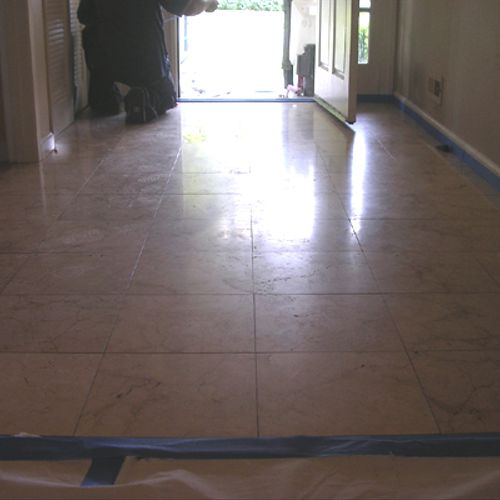 Marble floor before restoration