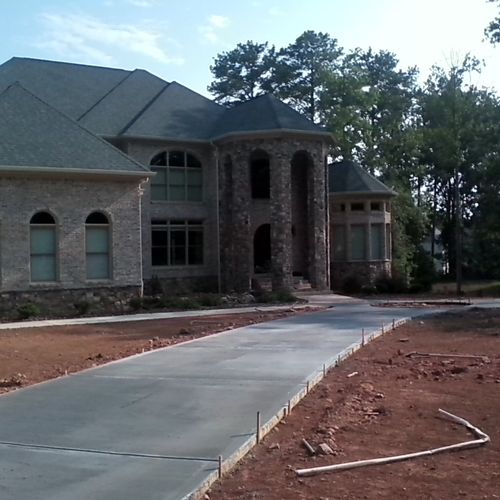 Circular Driveway after grading and pouring