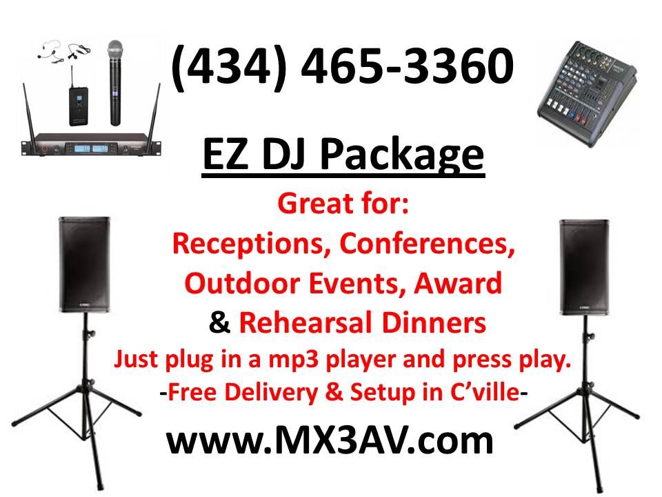 No need for a DJ we setup everything you just plug