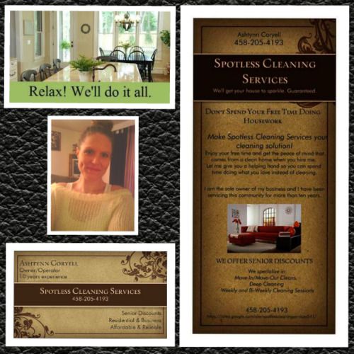 Spotless Cleaning Services, online profile card