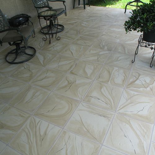 Concrete floor art