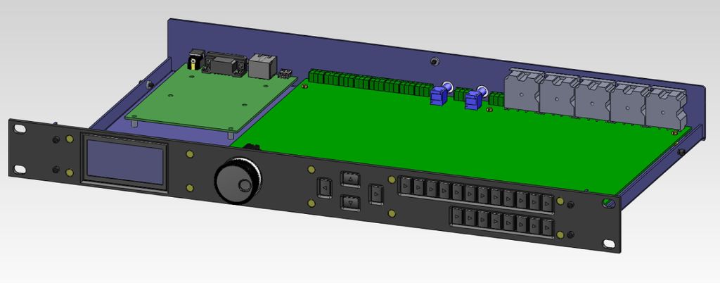 Front & Inside view of a 1U rack-chassis where I h