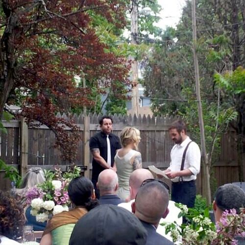 An intimate back yard wedding, Lincoln Square.