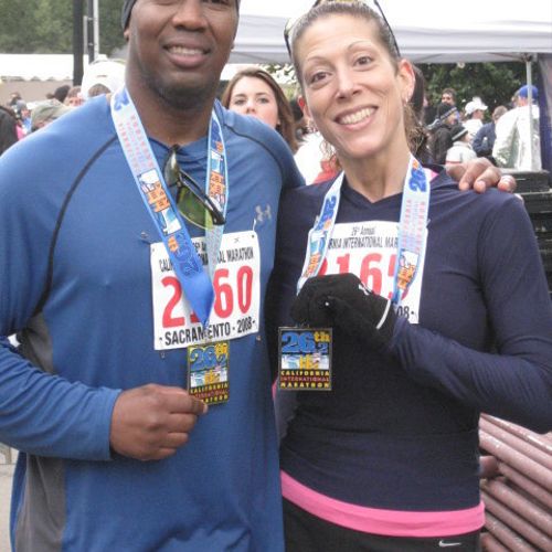 Danny & Theresa completing 26.2 miles at the Sacra