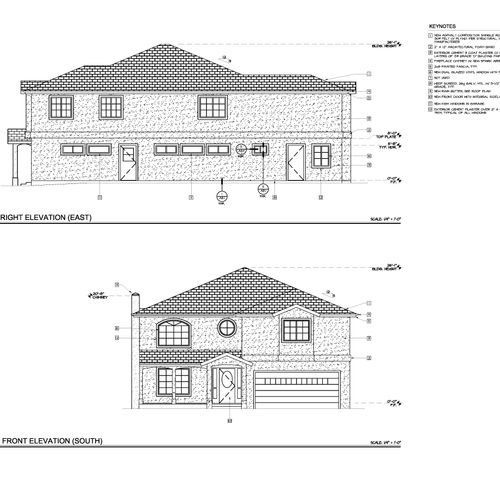 Elevations of second story addition in South San F