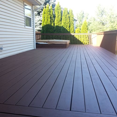 Another look at the newly refinished deck.