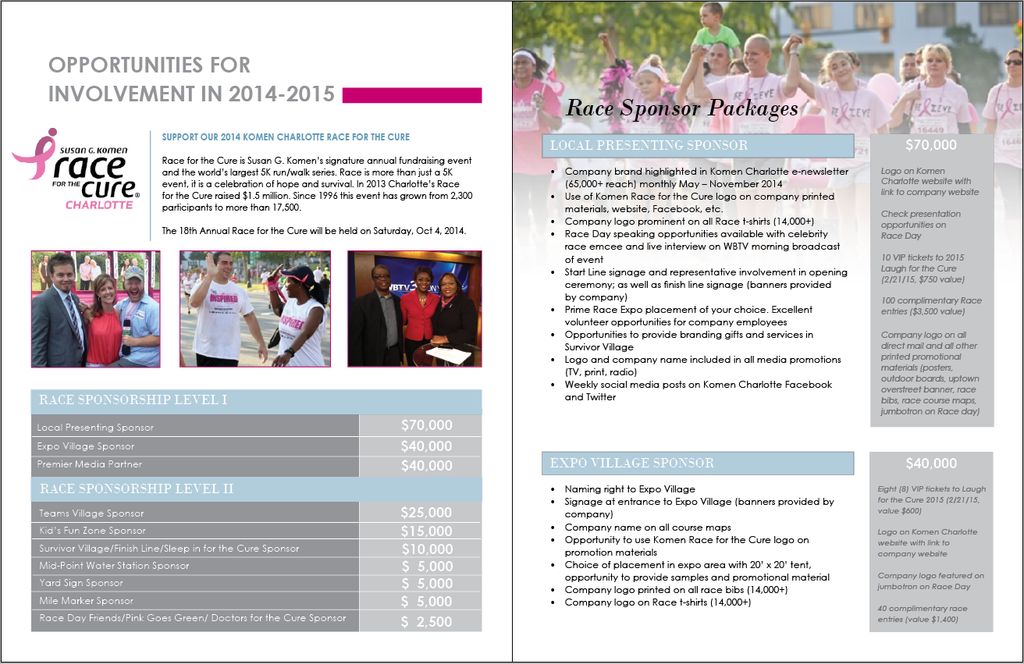 Inside page example: Sponsorship Book for Donors