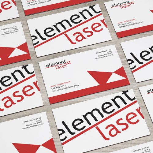 Business card design for Element Laser.