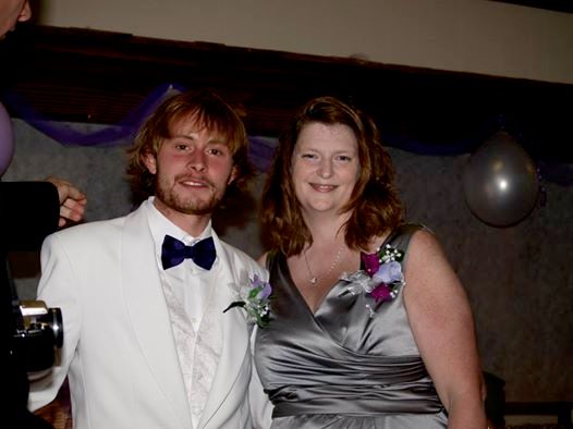 Julia with Chris at his wedding