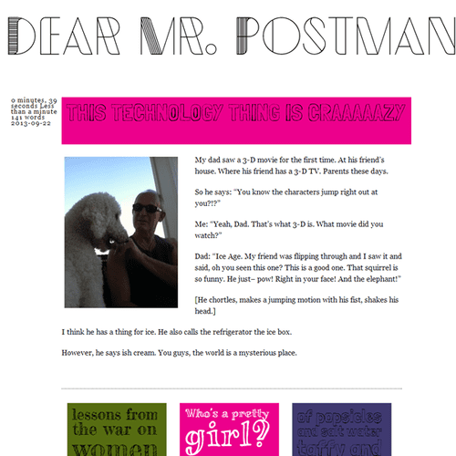 Dear Mr. Postman - http://dearmrpostman.com