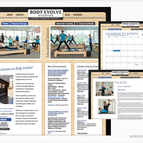 Website for Body Evolve, a Pilates Studio in Chica