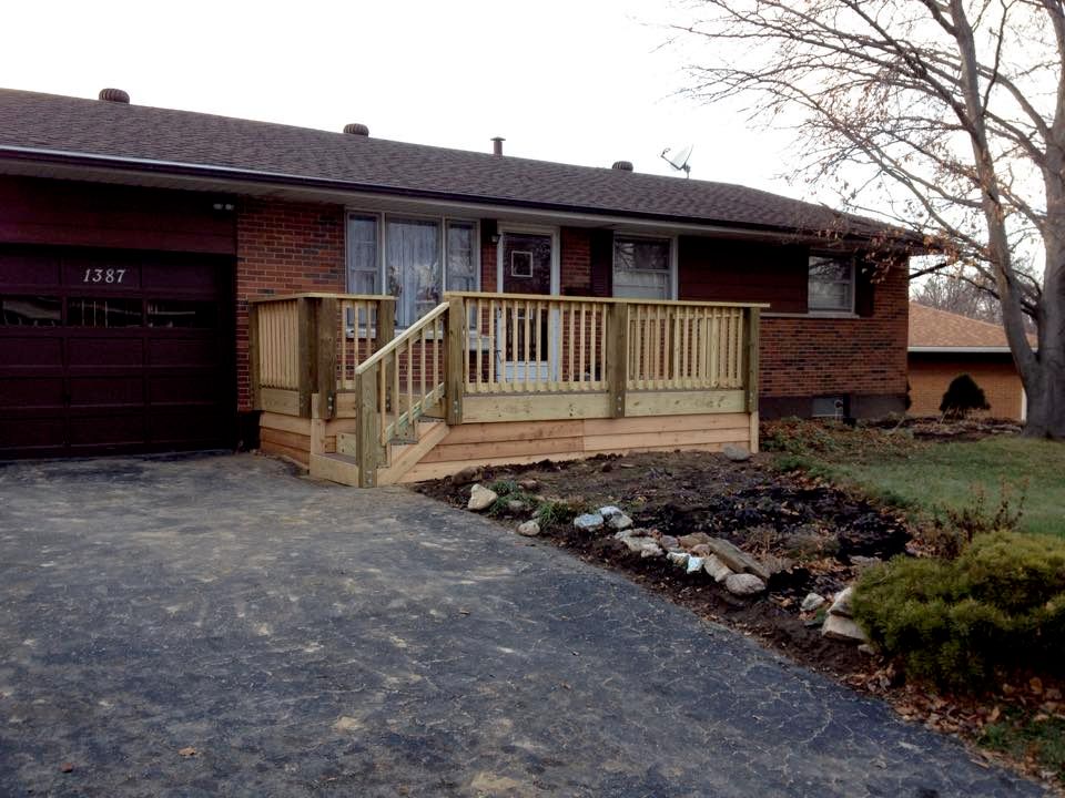 New Trex deck with custom handrail.
