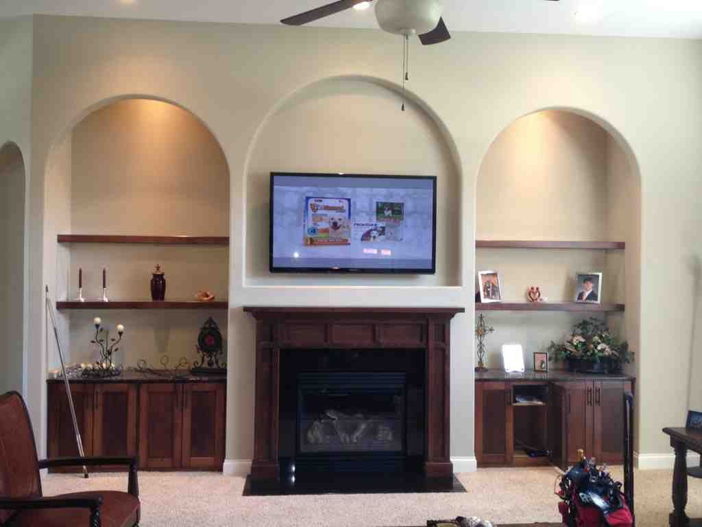 TV Wall Mounting over a Drywall Fireplace with wir