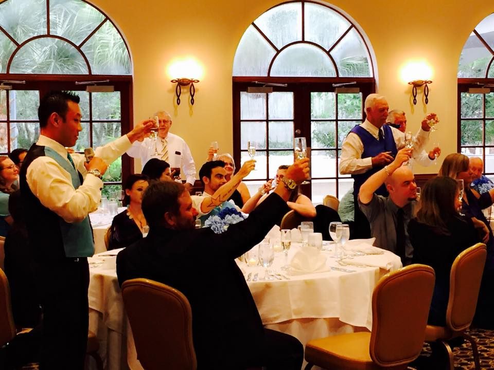 A toast to the newlyweds in Wellington, FL.