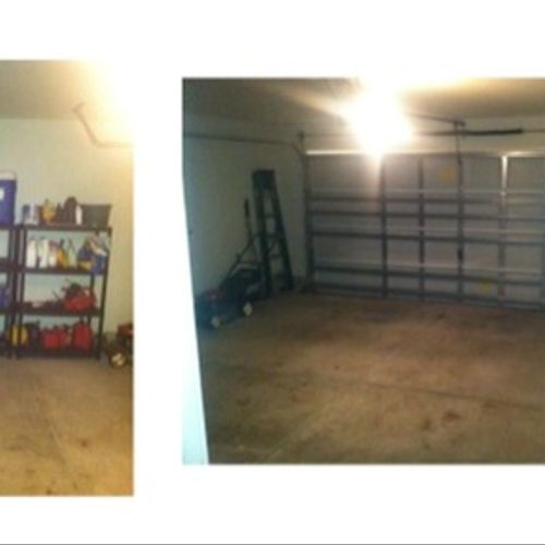 Before this garage was clutter with trash and junk