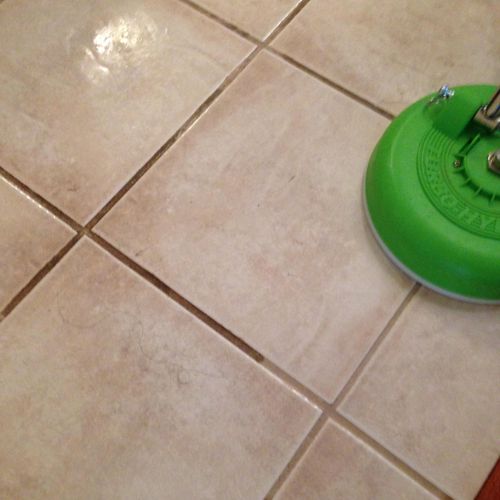 Cleaning tile & grout back to the original conditi