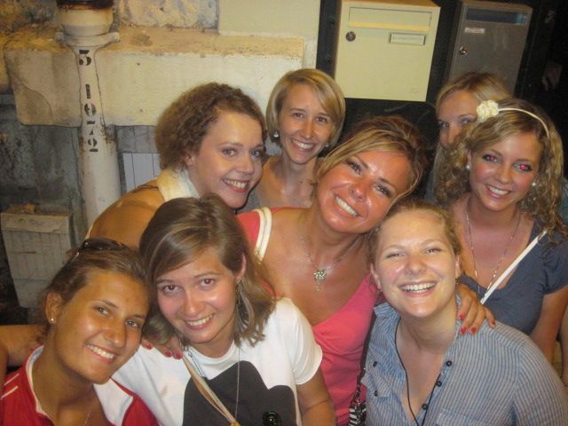 Livia with Language Students After an Outing to a 