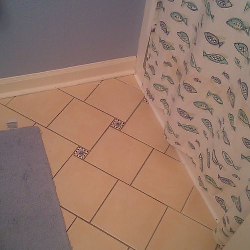 Picture 2: Custom tile work in a bathroom includin