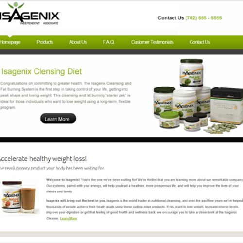 Nutrition Company website I designed and developed