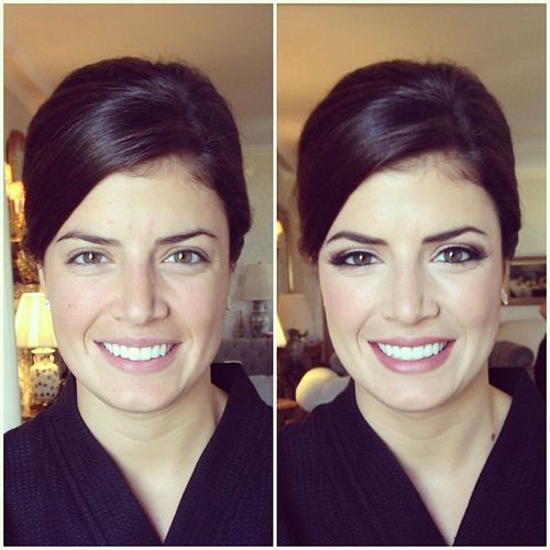 Before and after of a bridesmaid