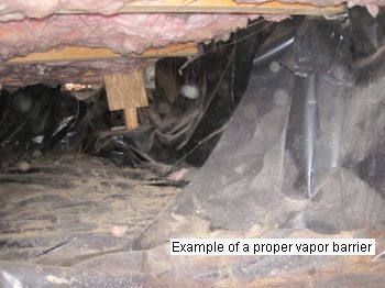 This is an example of a proper vapor barrier.  Man