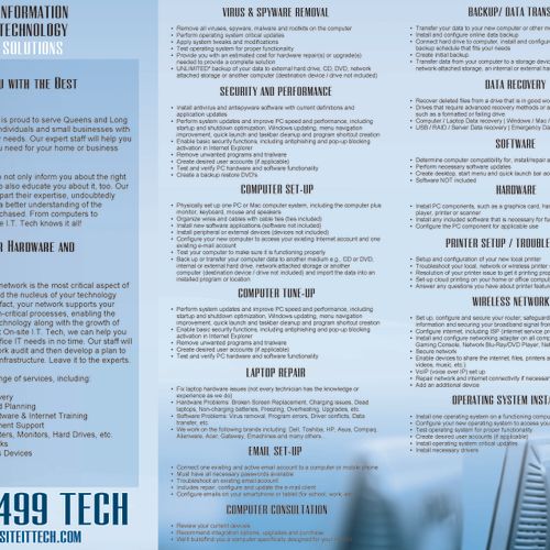 On-site IT Tech Brochure