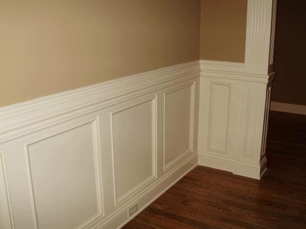 Custom Raised Panel Wainscotting with Chair Rail a