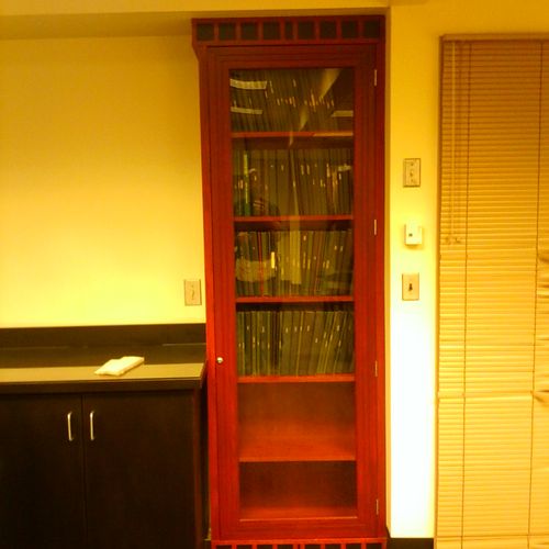 Finished custom, oak bookshelves