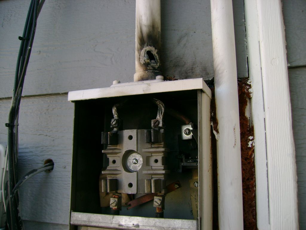 Burned out main breaker