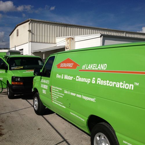 Can't miss our vans. Green, Green!