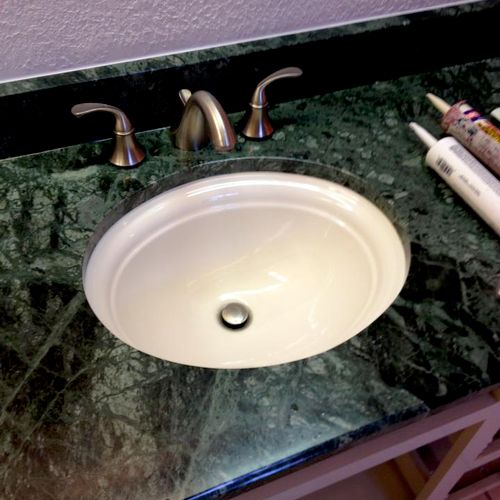 Granite counter tops and new under mount sinks wit