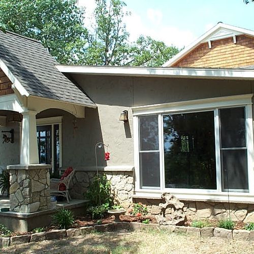 Arts and Craftsman style home with custom window t